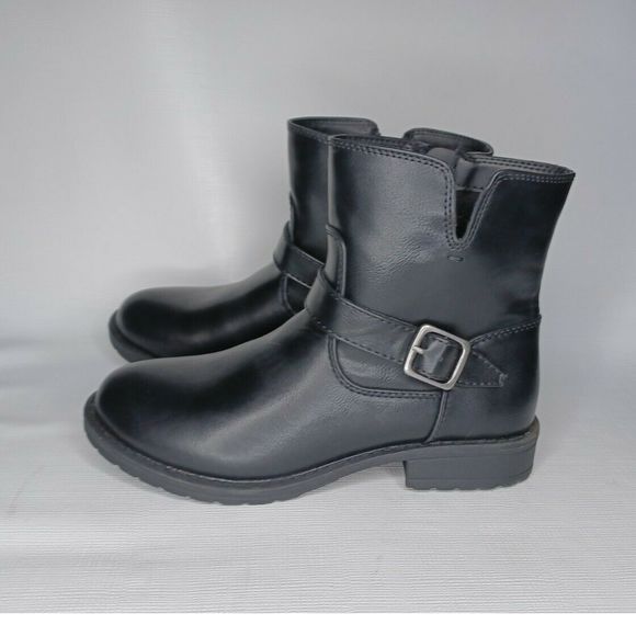 Cat & Jack Alessandra Zipper Booties Black 4 - Picture 4 of 4